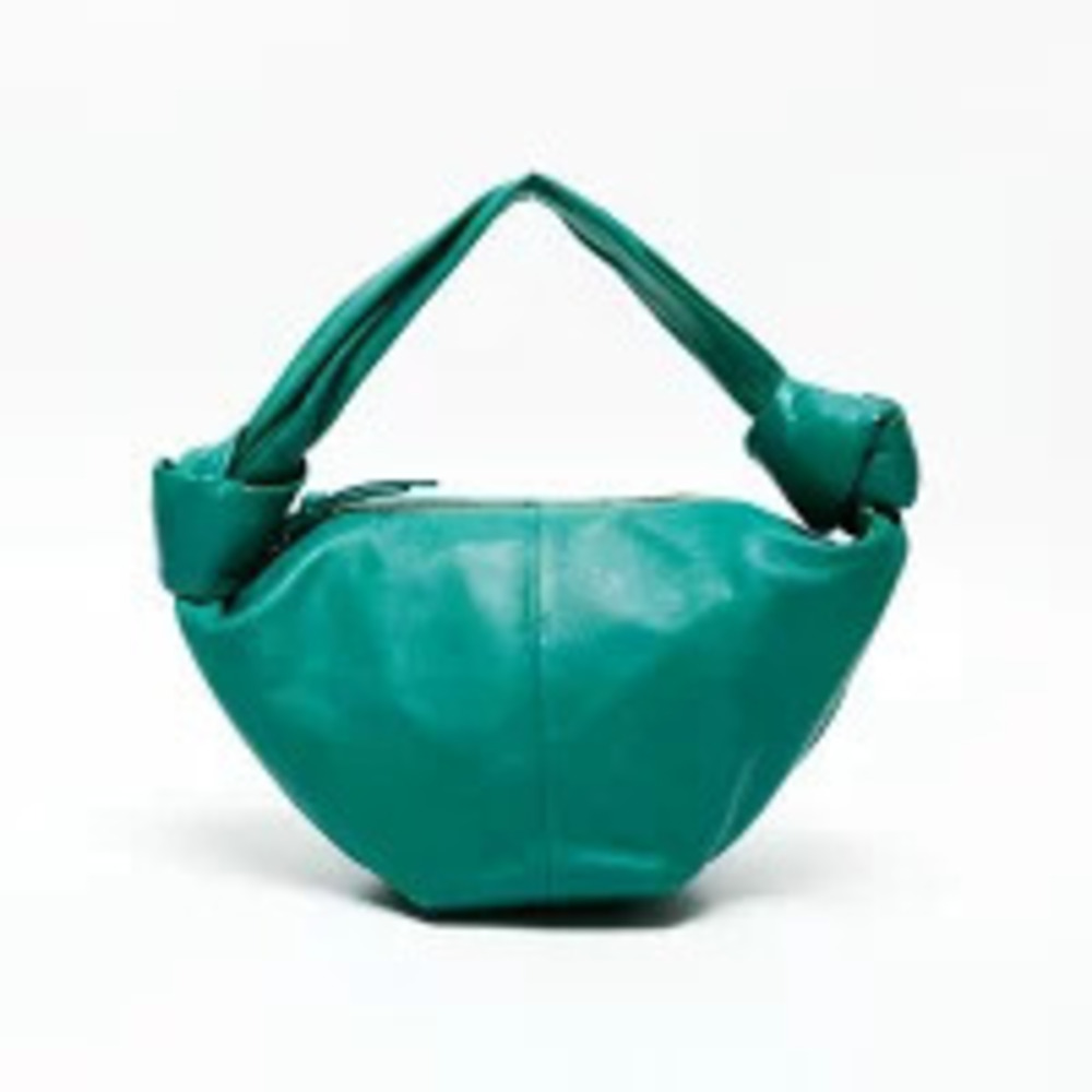 Bottega Veneta Leather Double Knot Handbag Green